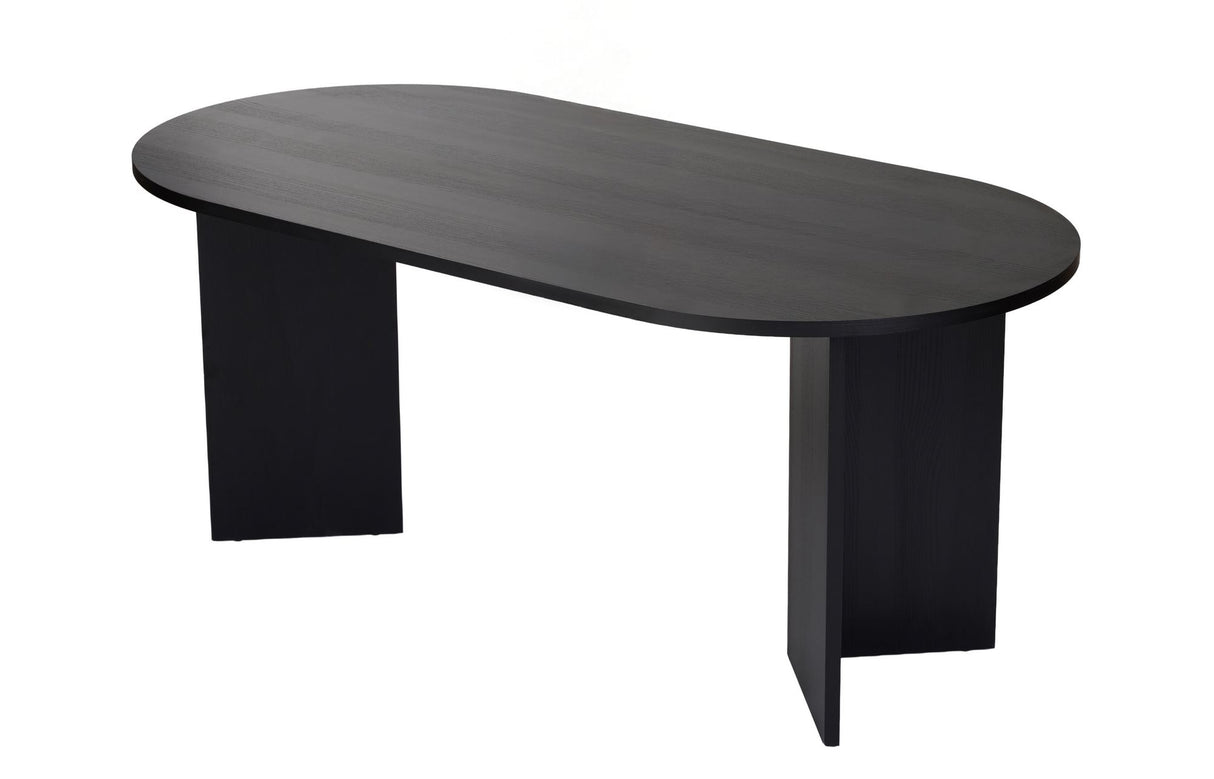 Ovale eettafel Zwart melamine - Japandi - 200x89,5x75 cm - Sota
