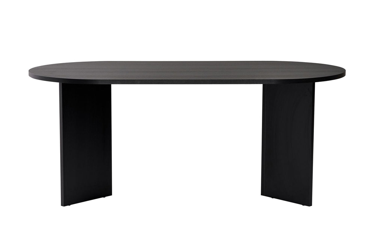 Ovale eettafel Zwart melamine - Japandi - 200x89,5x75 cm - Sota