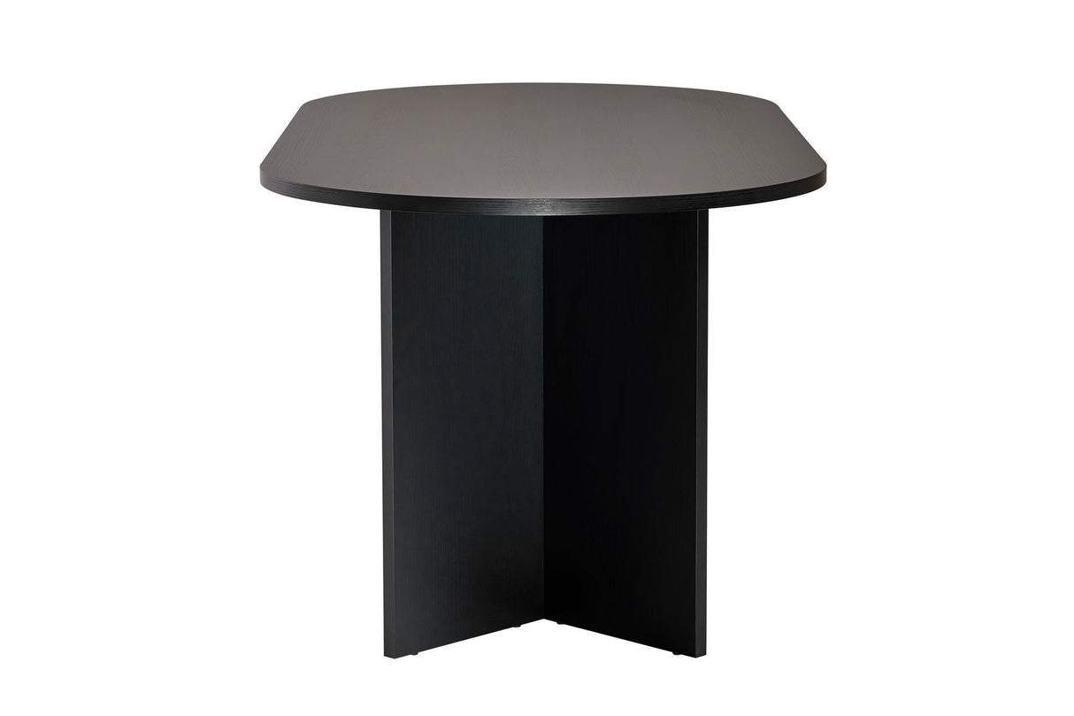 Ovale eettafel Zwart melamine - Japandi - 200x89,5x75 cm - Sota