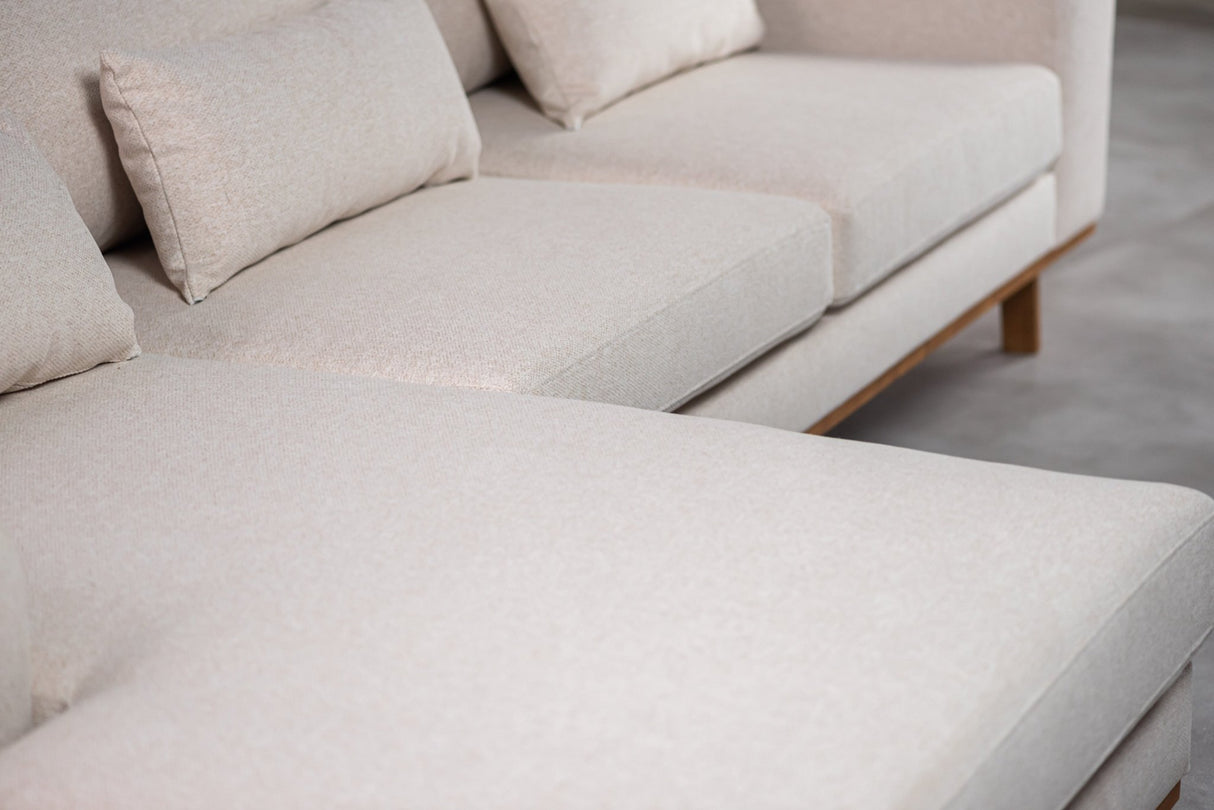 Canapé d'angle à 3 places Ezra doussine beige