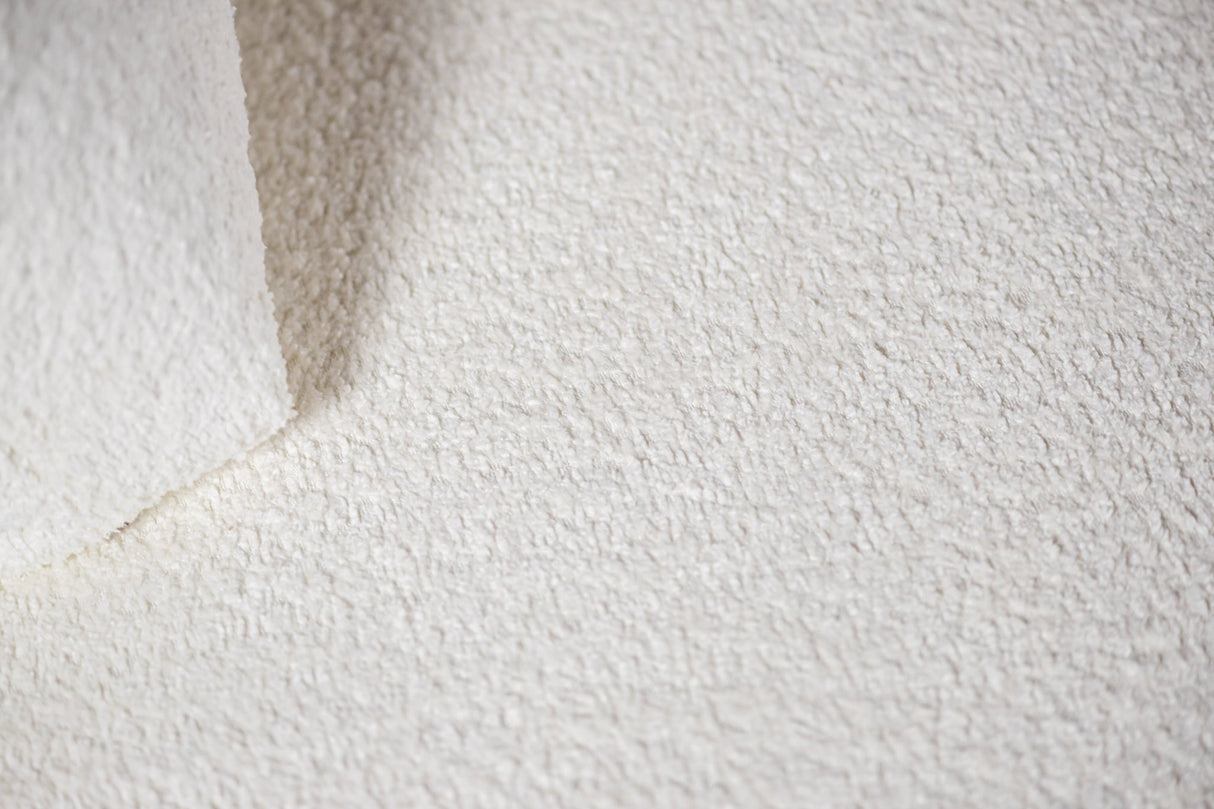 Canapé d'angle à 3 places Niya bouclé blanc