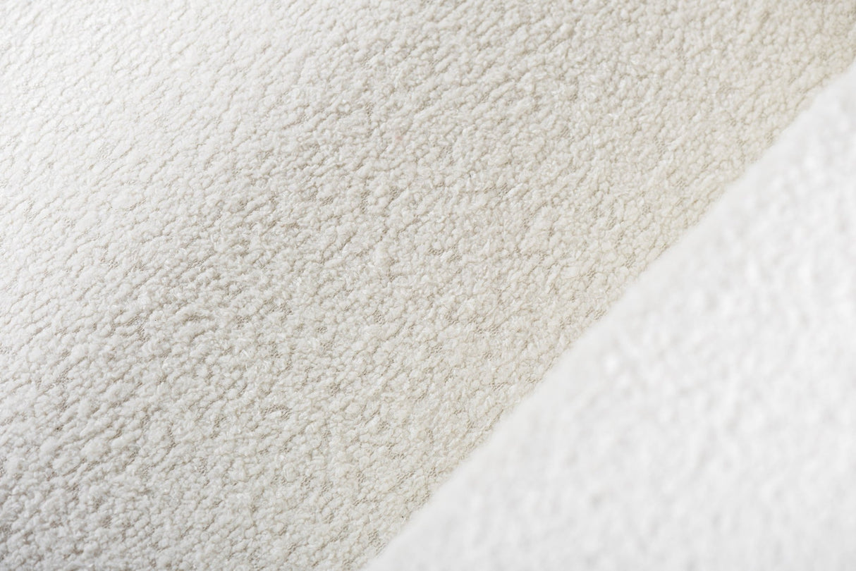 Sofa d'angle à 3 places chaise longue Giselle bouclé blanc