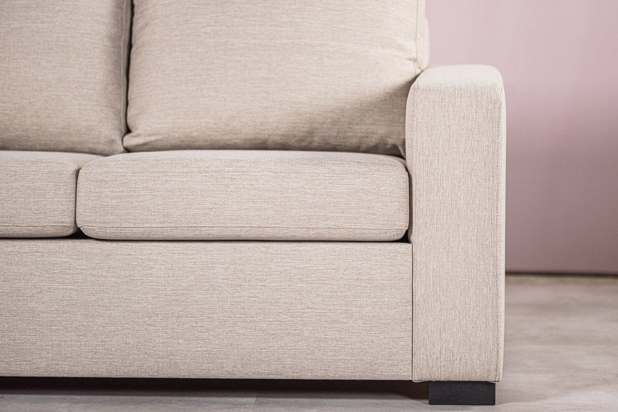 Sofa d'angle à 3 places chaise longue Lima beige