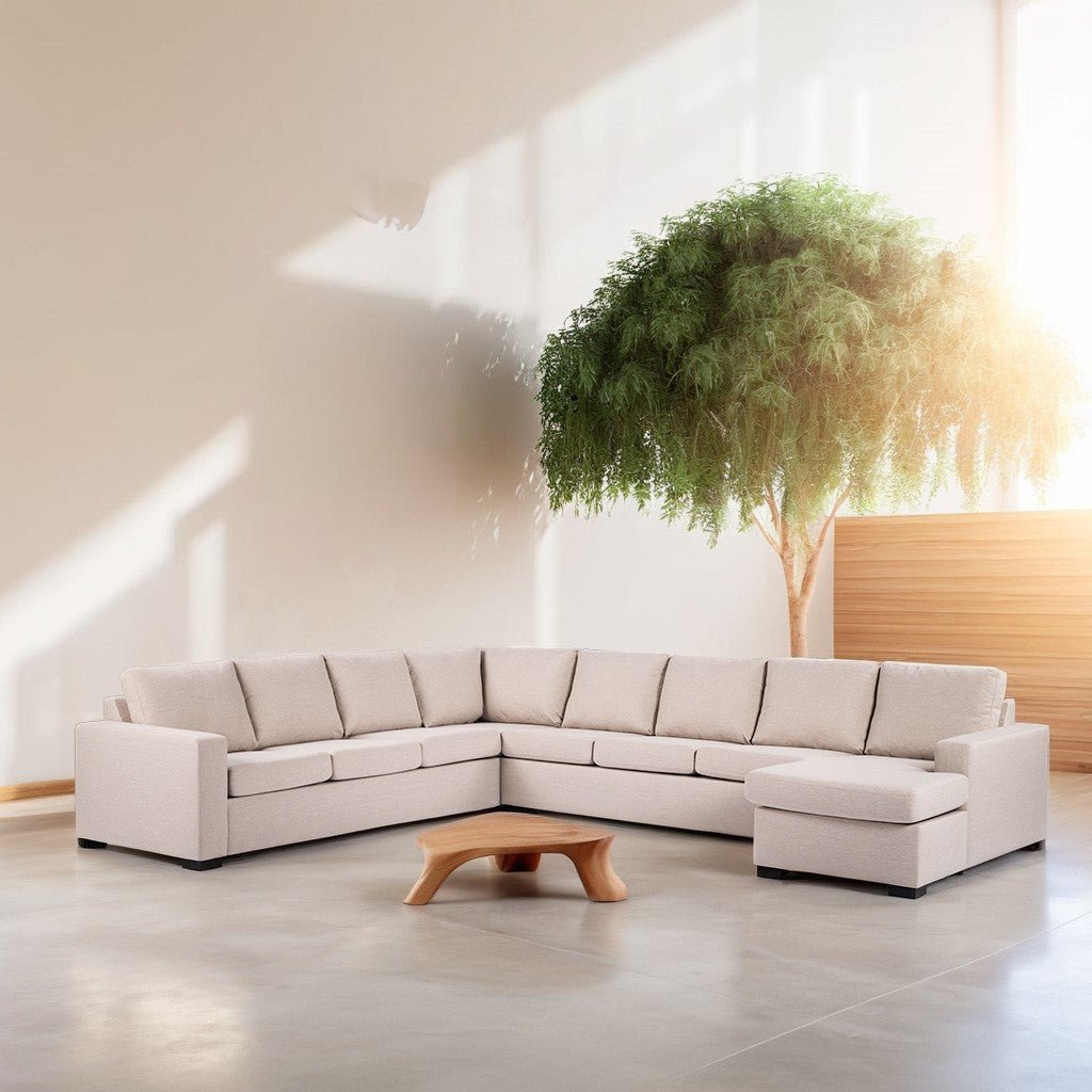 Canapé de coin Caleb tissu beige