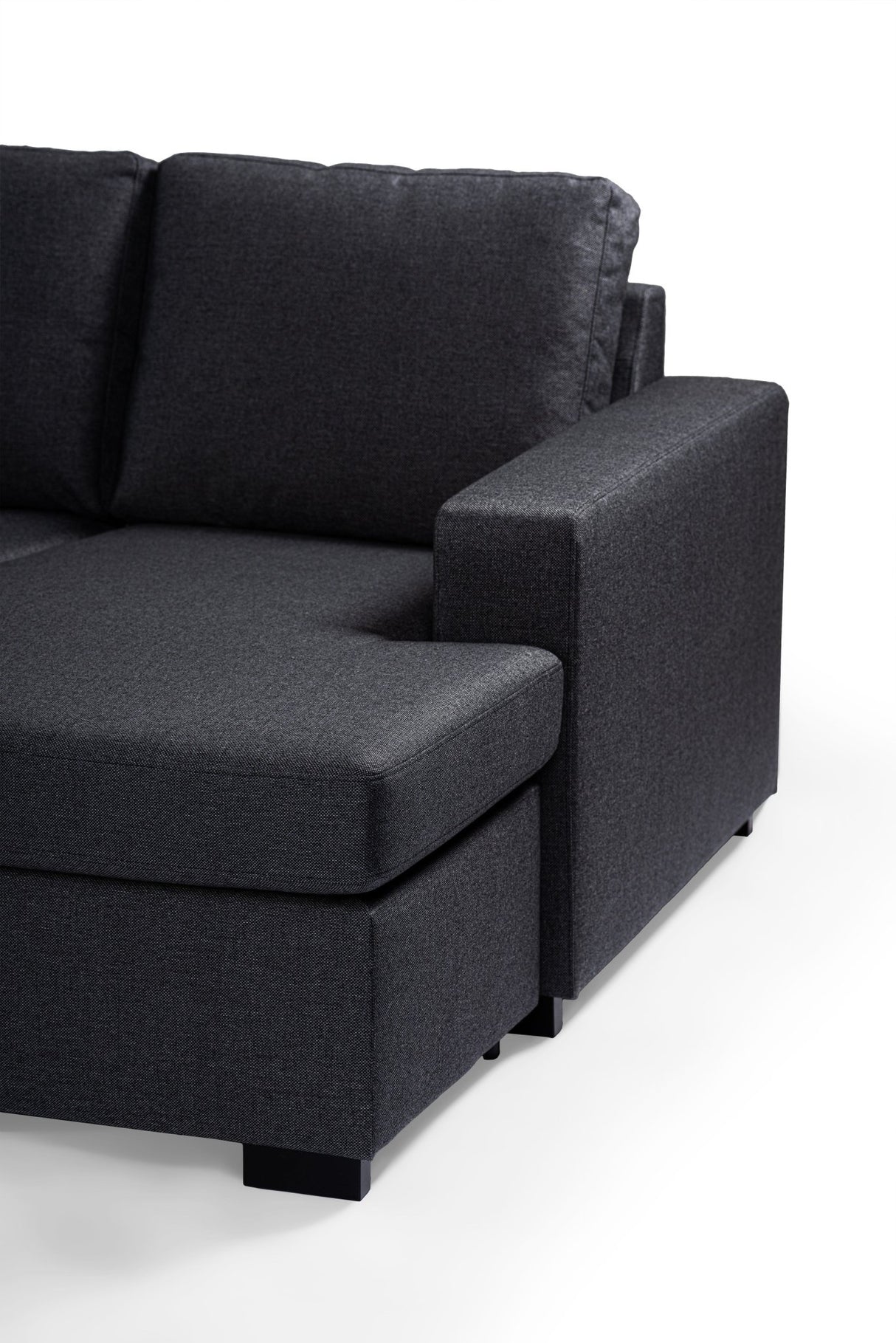 Canapés - Canapé d'angle tissu anthracite - 7 - personnes - 345 x 285 cm - Blake - Dimehouse