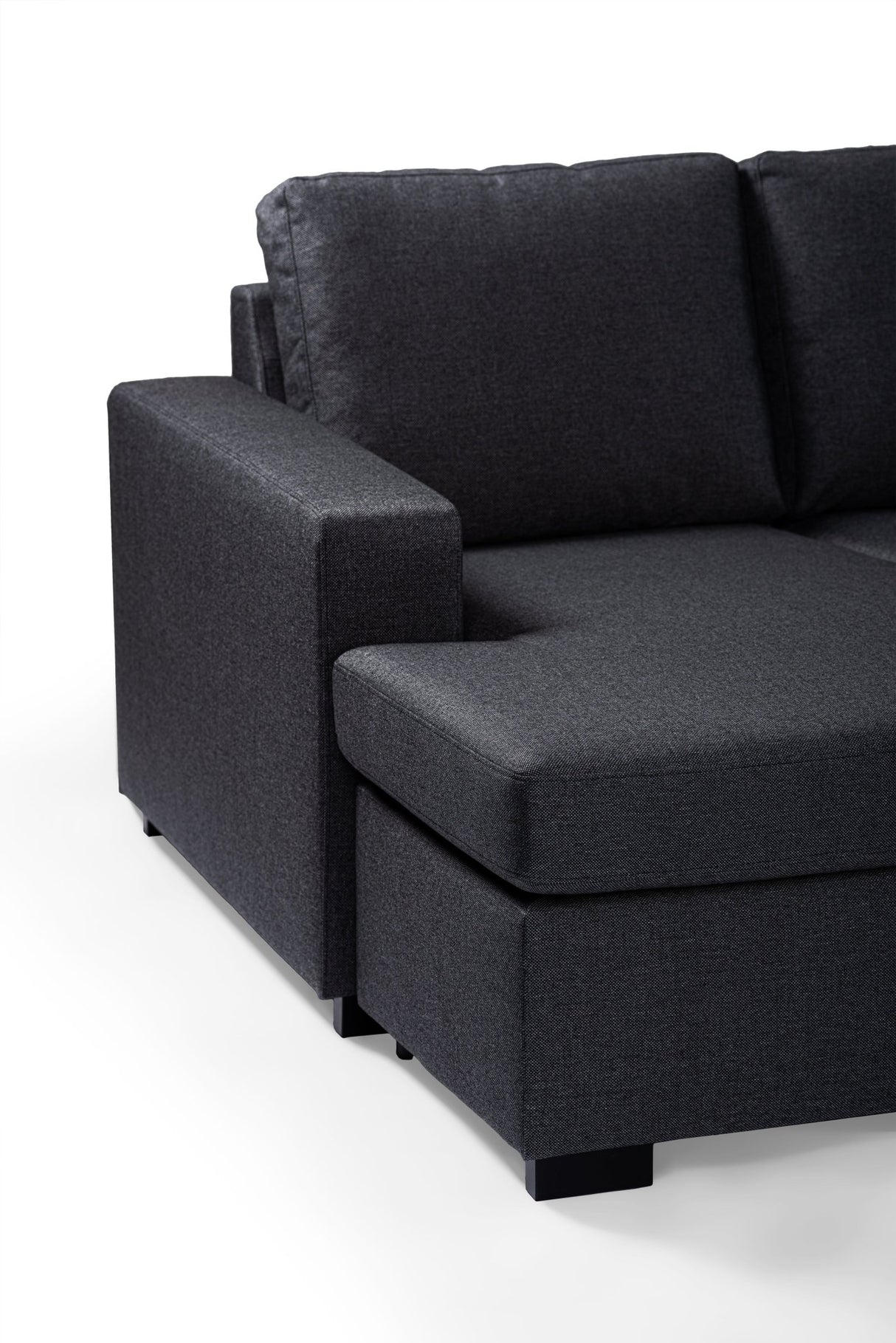 Canapés - Canapé d'angle tissu anthracite - 7 - personnes - 345 x 285 cm - Blake - Dimehouse