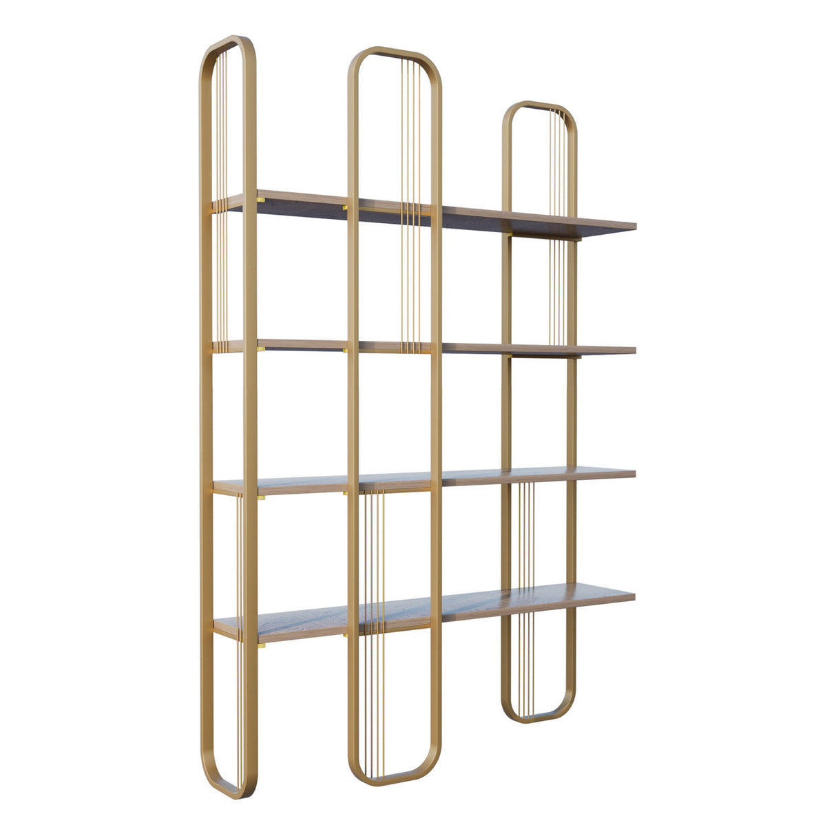 Bibliothèque Sierra Jaune Mélamine 124x182x26 cm