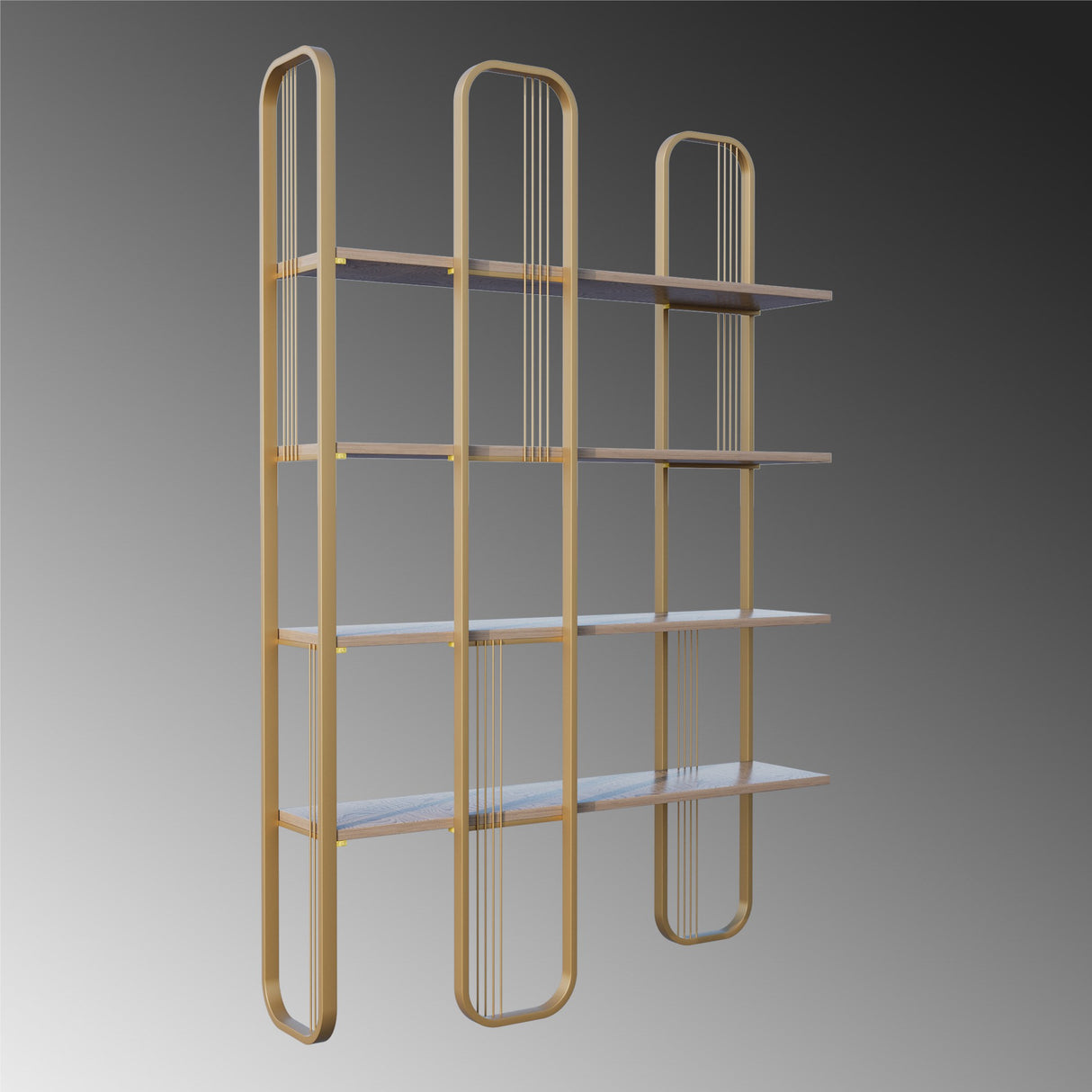 Bibliothèque Sierra Jaune Mélamine 124x182x26 cm