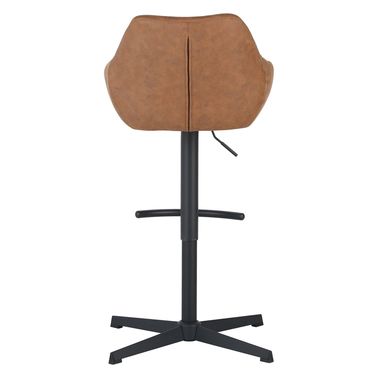 Venom Tabouret de Bar Cognac en Éco-cuir - Chaise de Bar Réglable Pivotante avec Accoudoirs