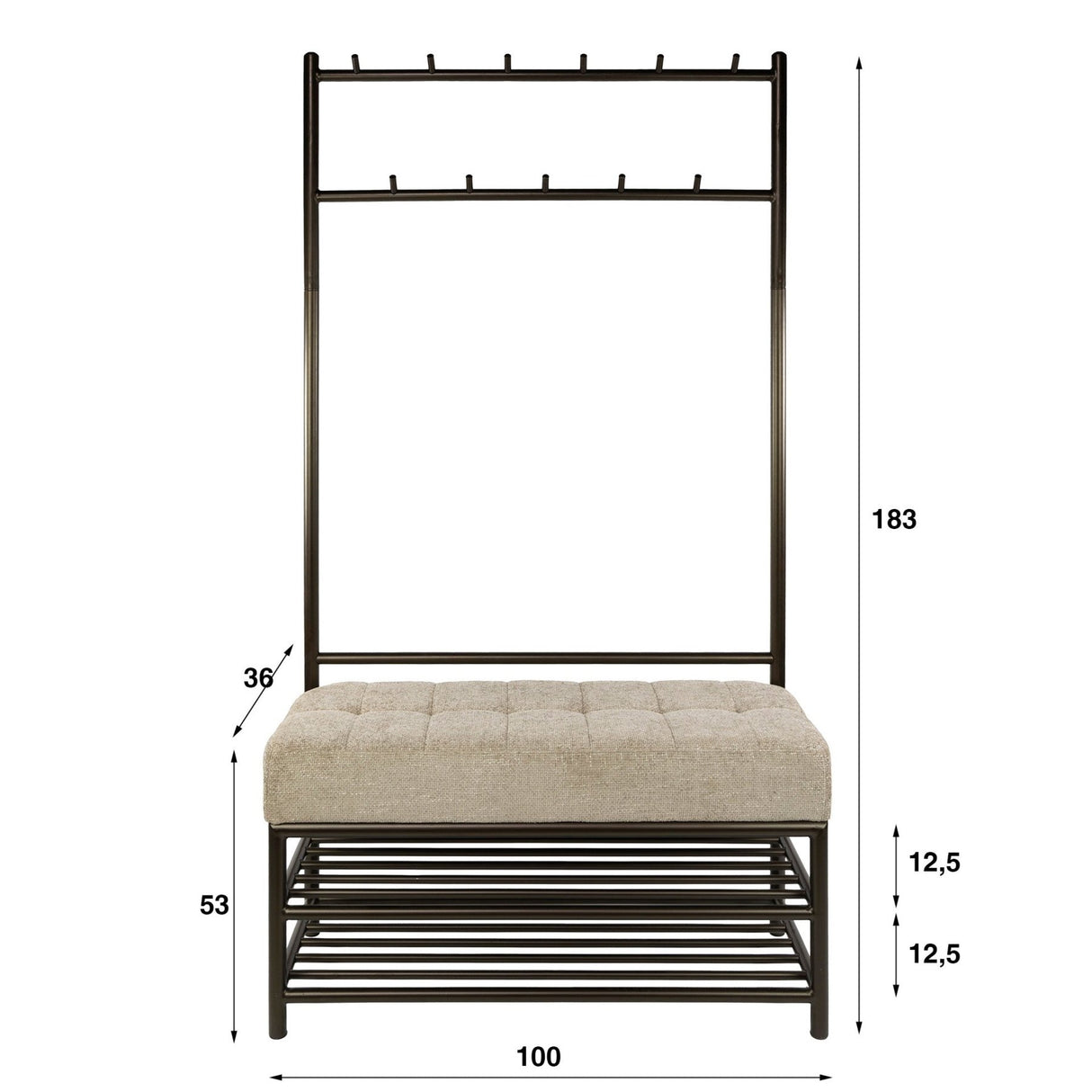 Senna Garderobebank Drift brown