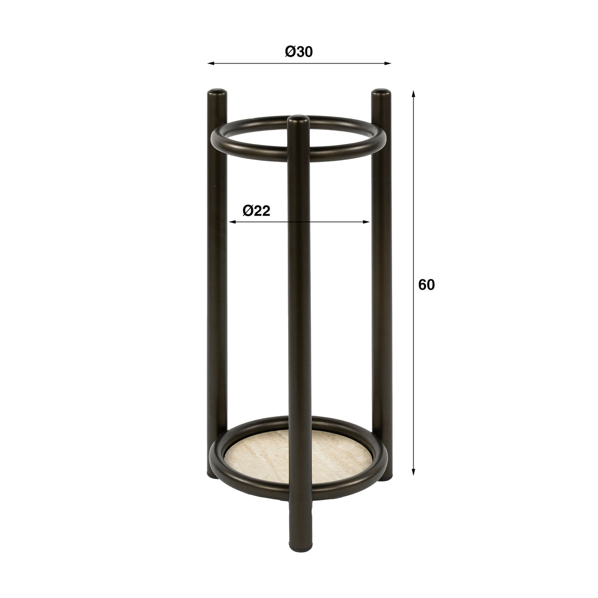 Decoraties - Senna Paraplubak Rond Drift brown - Dimehouse