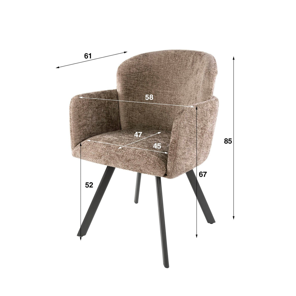 Ensemble de 2 chaises de salle à manger Linea Hoven Rich Champagne