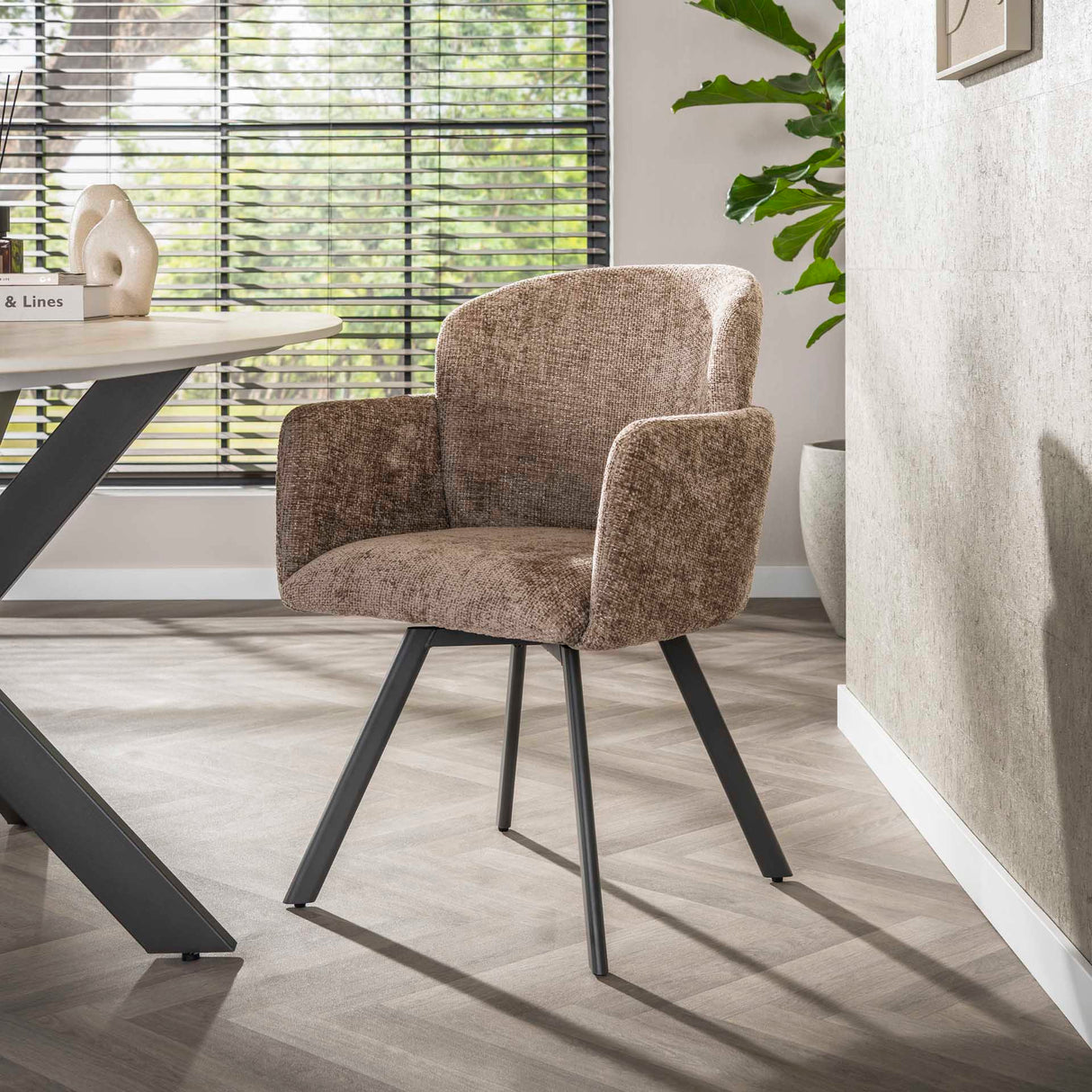 Ensemble de 2 chaises de salle à manger Linea Hoven Rich Champagne