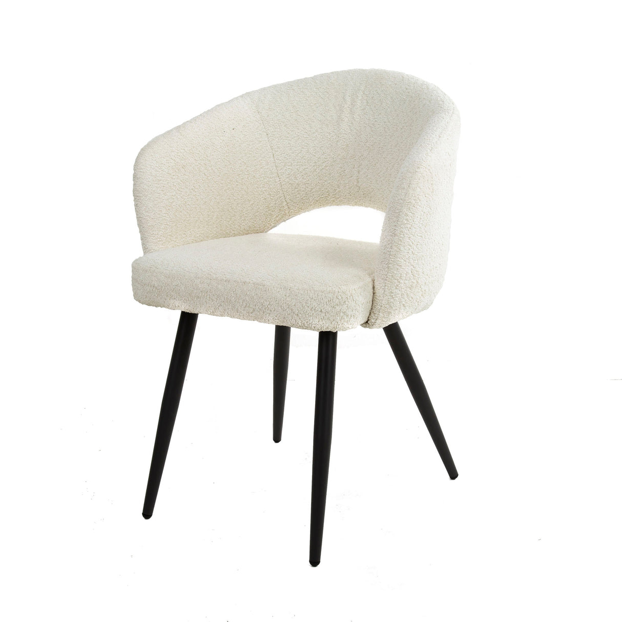 Ensemble de 2 chaises de salle à manger Cargo Bouclé Blanc