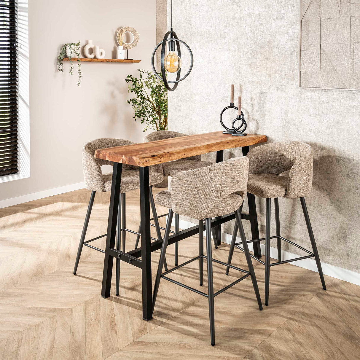 Ensemble de 2 tabourets de bar Alba Tissee Cargo Sable