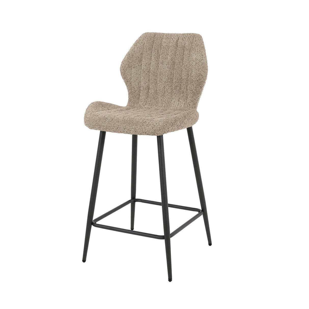 Ensemble de 2 tabourets de bar Mira Bouclé Zand