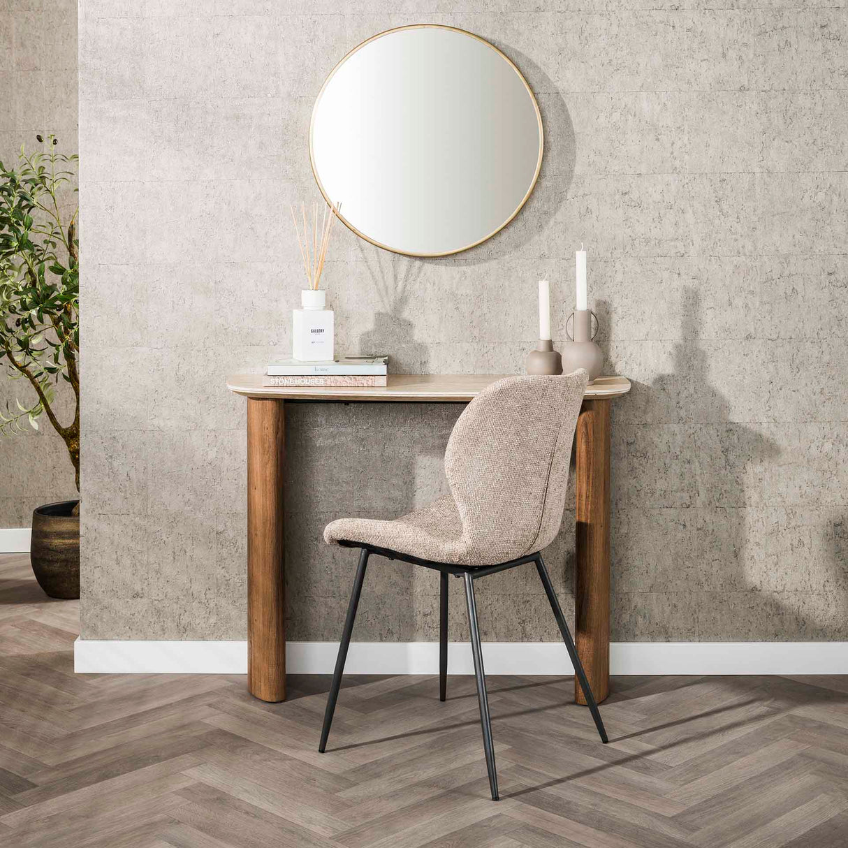 Monza Curvo Capot en céramique Travertin 100 cm