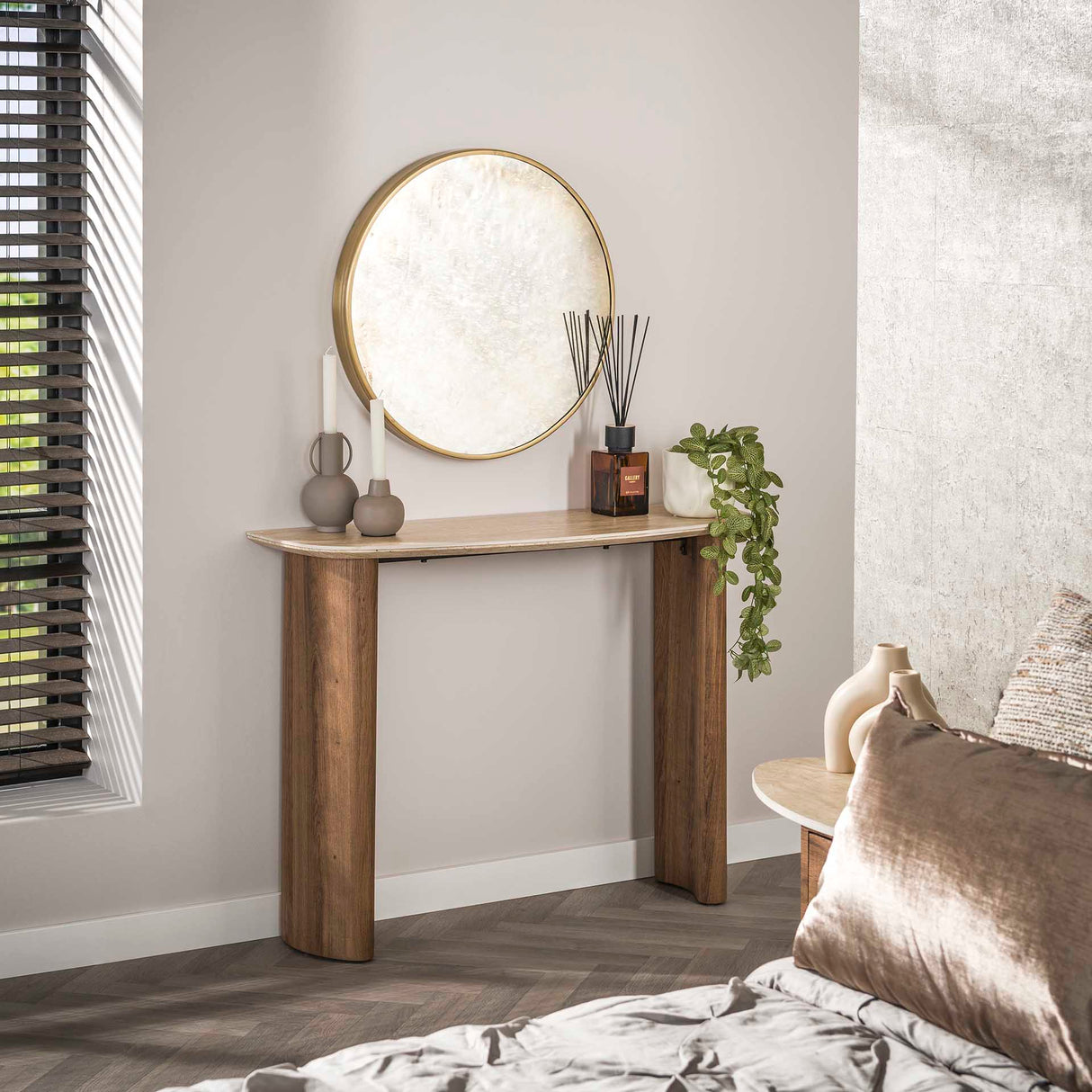 Monza Curvo Capot en céramique Travertin 100 cm