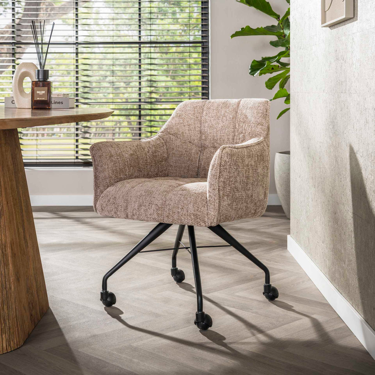 Ensemble de 2 chaises de salle à manger Hoven riche sable élégant