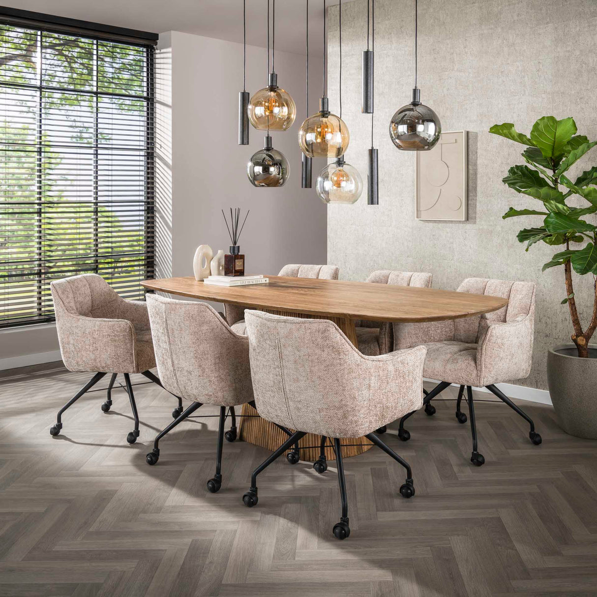 Ensemble de 2 chaises de salle à manger Hoven riche sable élégant