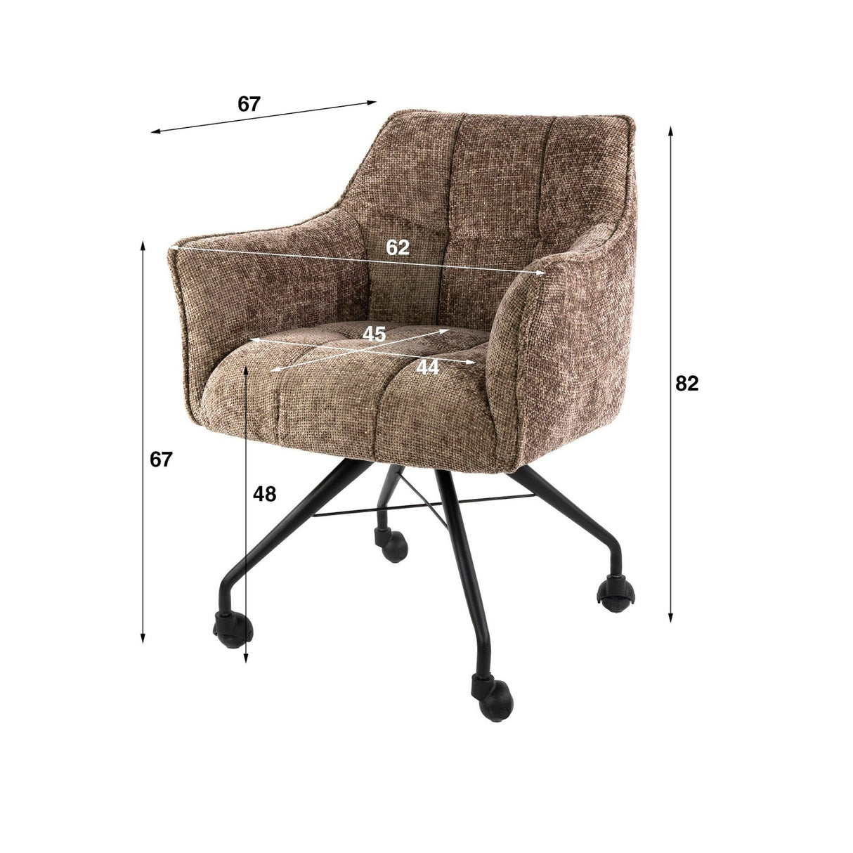 Ensemble de 2 chaises de salle à manger Hoven Rich Champagne rembourrées