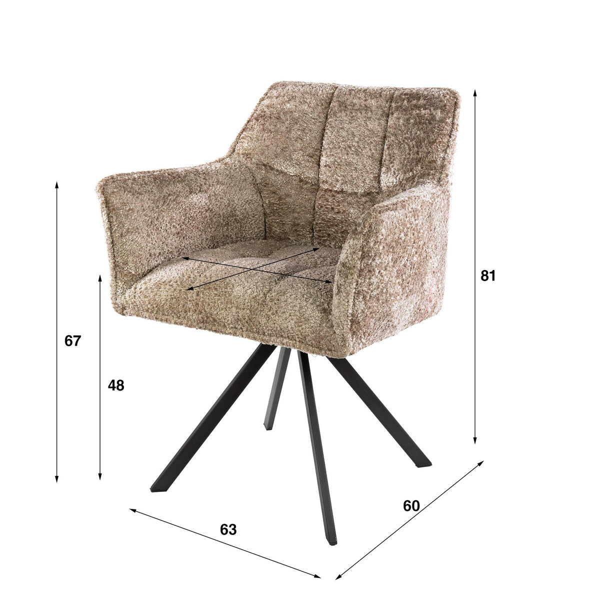 Chaise de salle à manger Lino Zand Pivotante