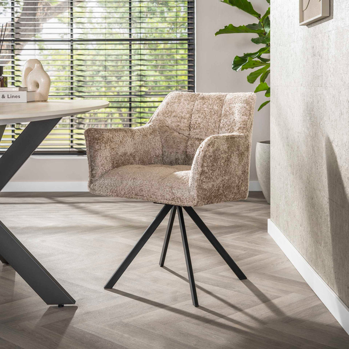 Chaise de salle à manger Lino Zand Pivotante