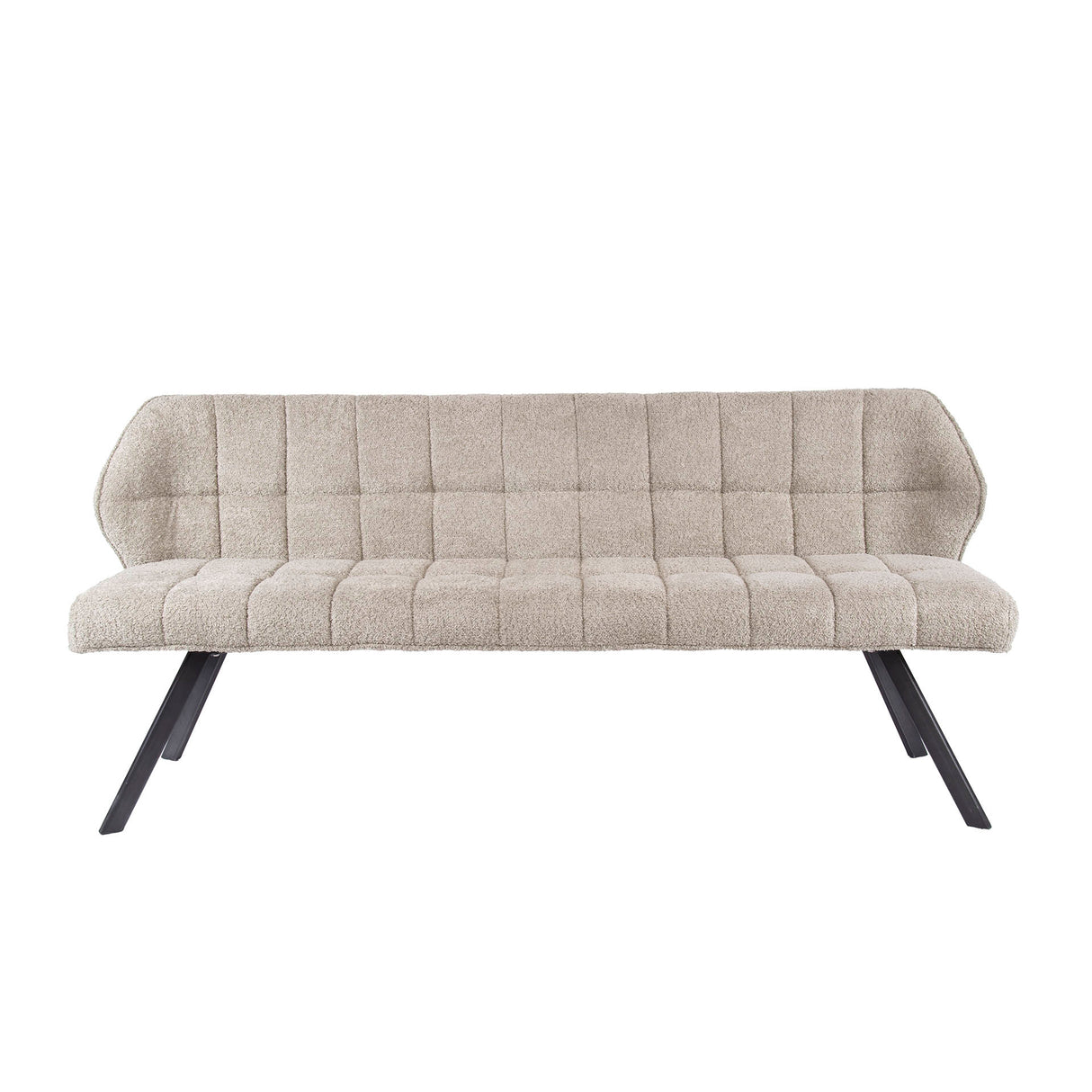 Eetkamerbank Lino Bouclé Stof Zand 180 cm Geblokt