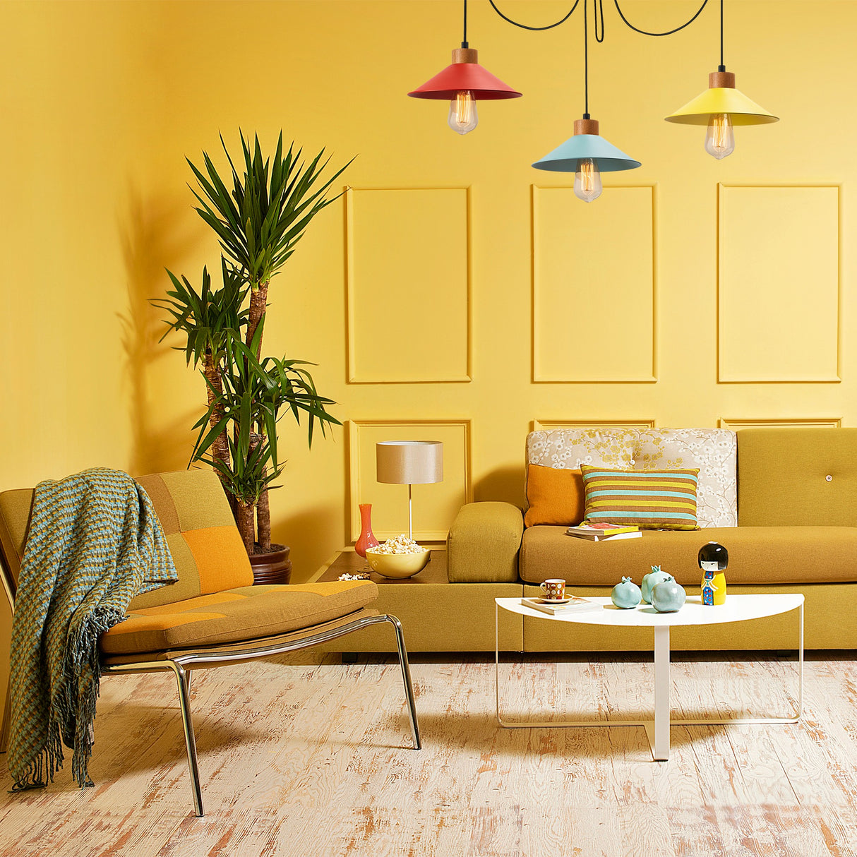 Suspension Multicolore 3 lumières Métal Virtu