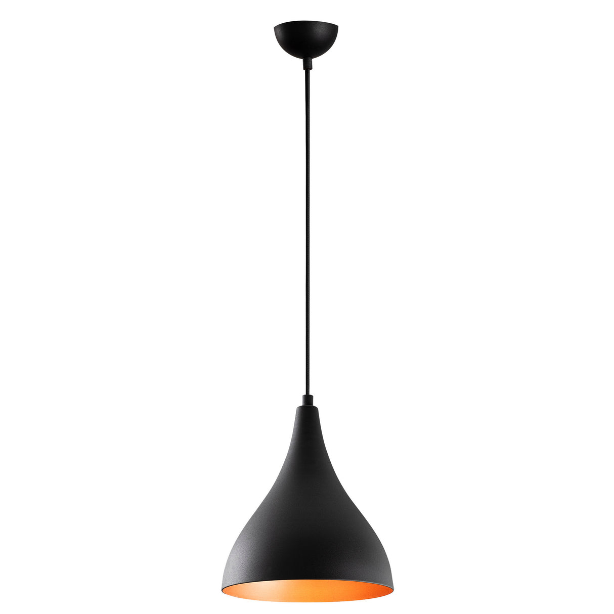 Suspension 1-lampe Noir Drop Métal Allure