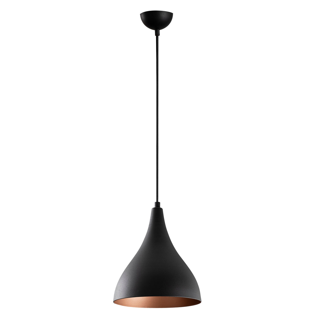 Suspension 1-lampe Noir Drop Métal Allure