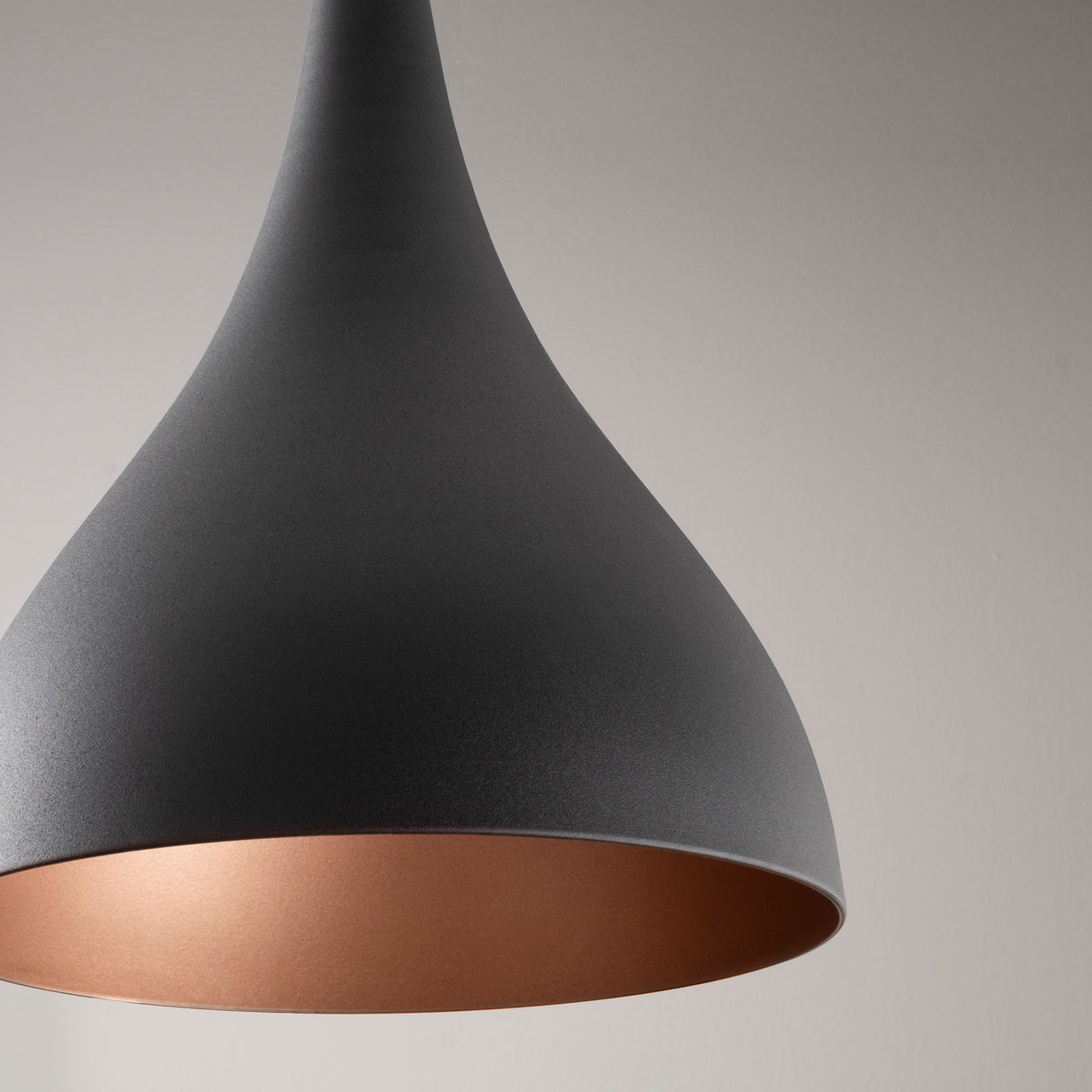 Suspension 1-lampe Noir Drop Métal Allure