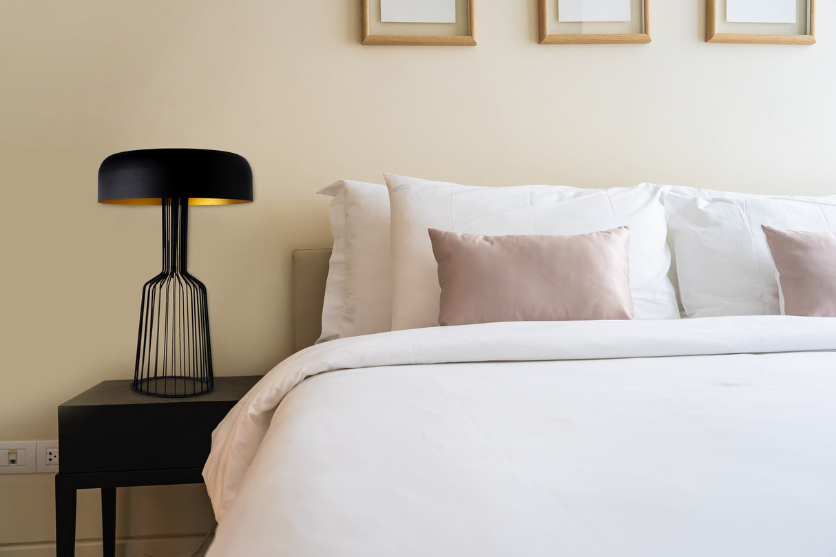 Lampe de table Noir Or Métal Quartz