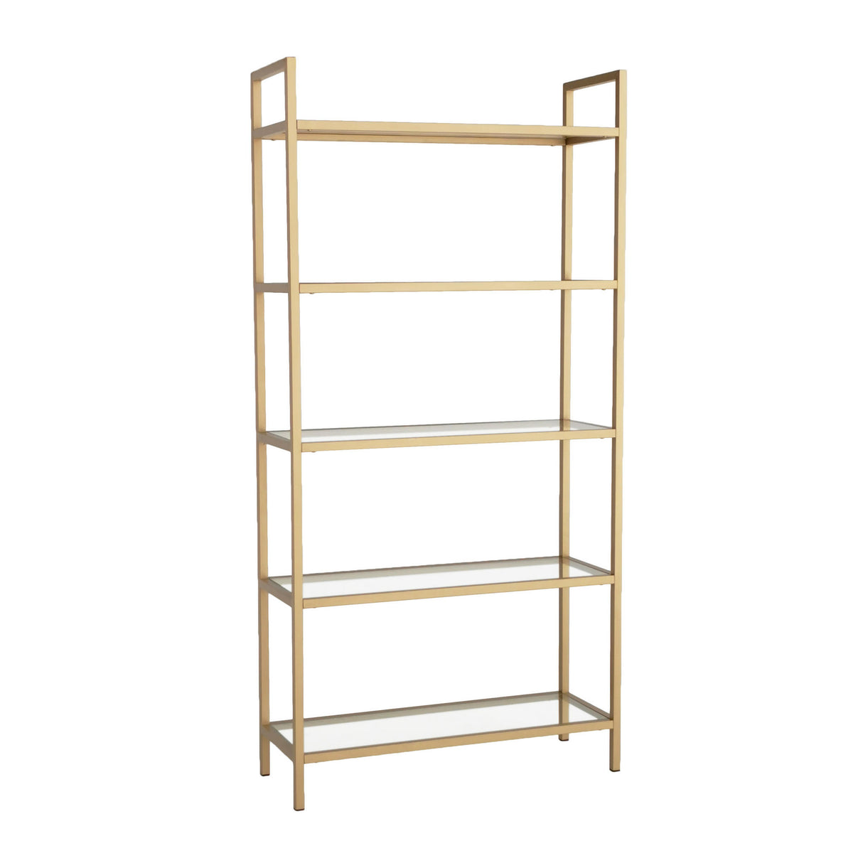 Bibliothèque moderne chic Veneto métal doré verre 80x165x30 cm