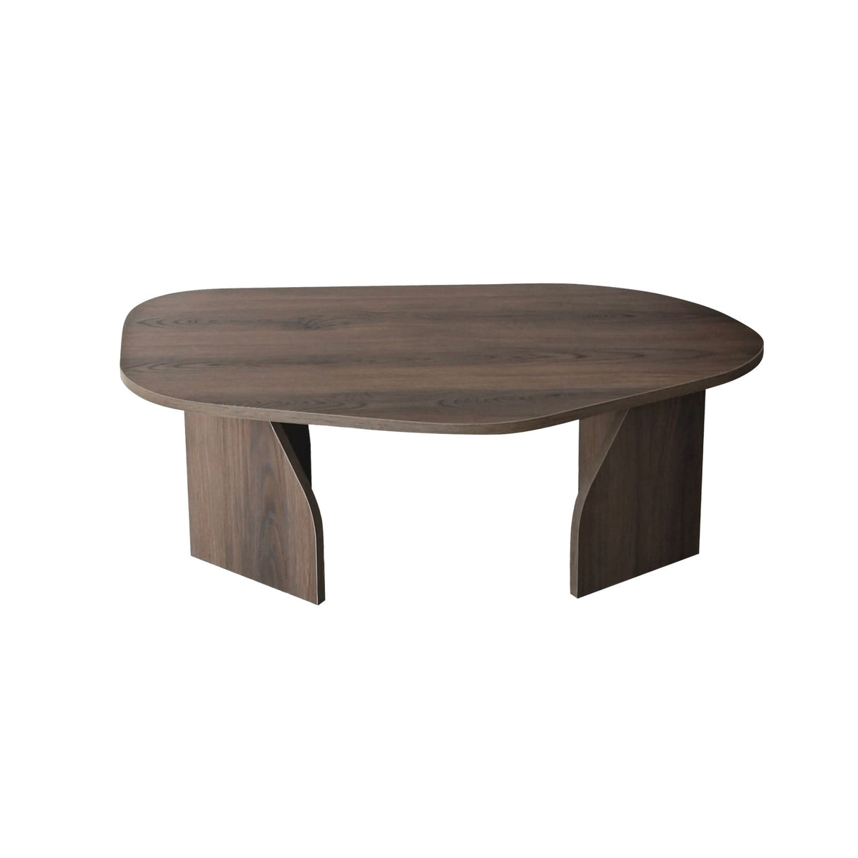 Table basse organique en noyer avec étagère en mélamine - 105x65 cm