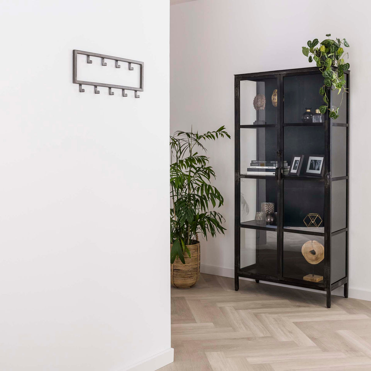 Porte-manteau industriel Milano 9 crochets Métal brossé argent