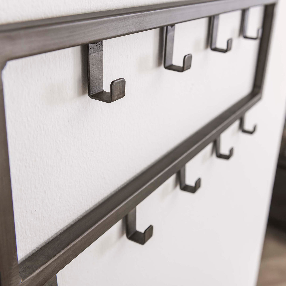 Porte-manteau industriel Milano 9 crochets Métal brossé argent