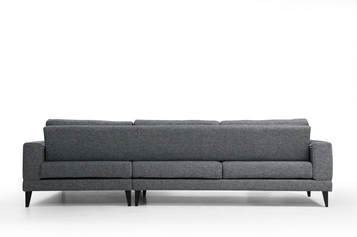 Canapé d'angle avec fonction couchage Droite Nordic Gris Foncé