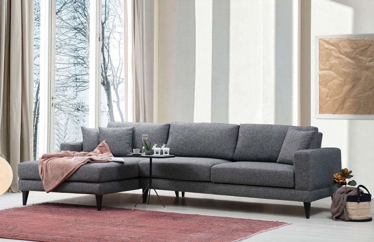 Canapé d'angle avec fonction couchage gauche Nordic gris foncé