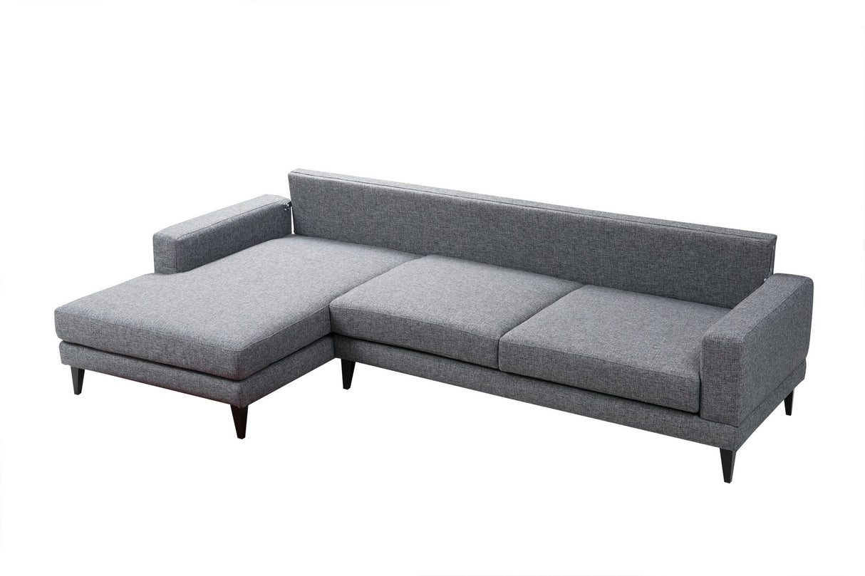 Canapé d'angle avec fonction couchage gauche Nordic gris foncé