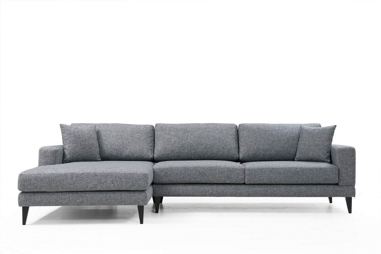 Canapé d'angle avec fonction couchage gauche Nordic gris foncé