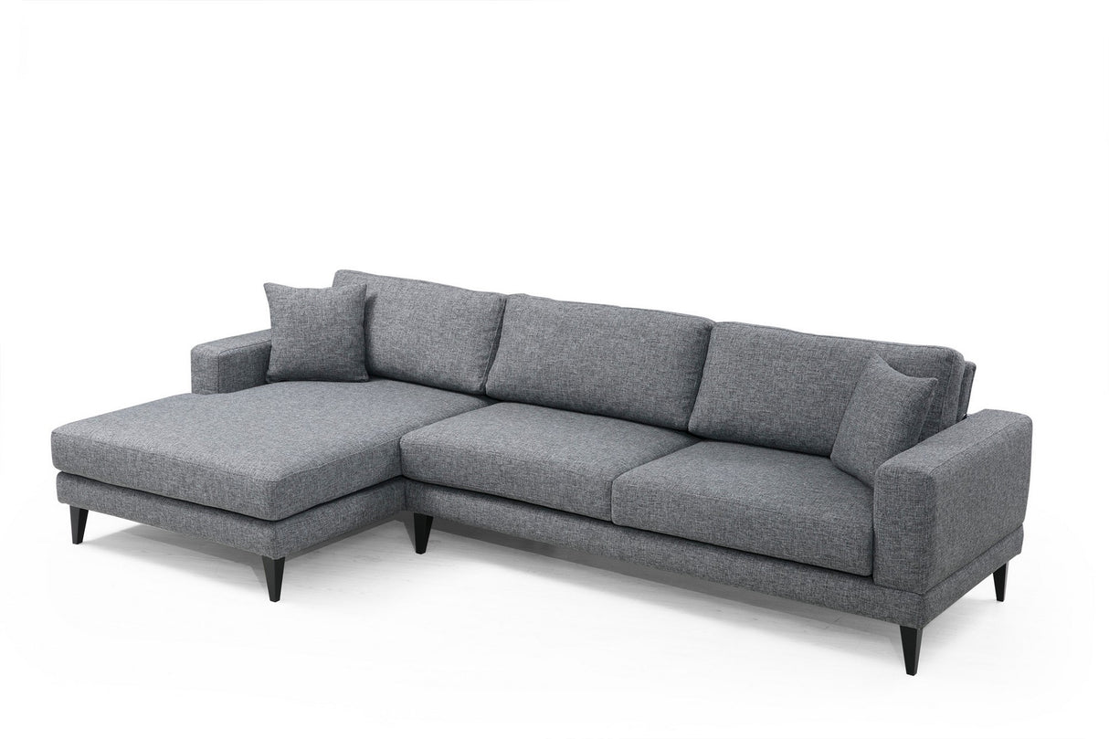 Canapé d'angle avec fonction couchage gauche Nordic gris foncé