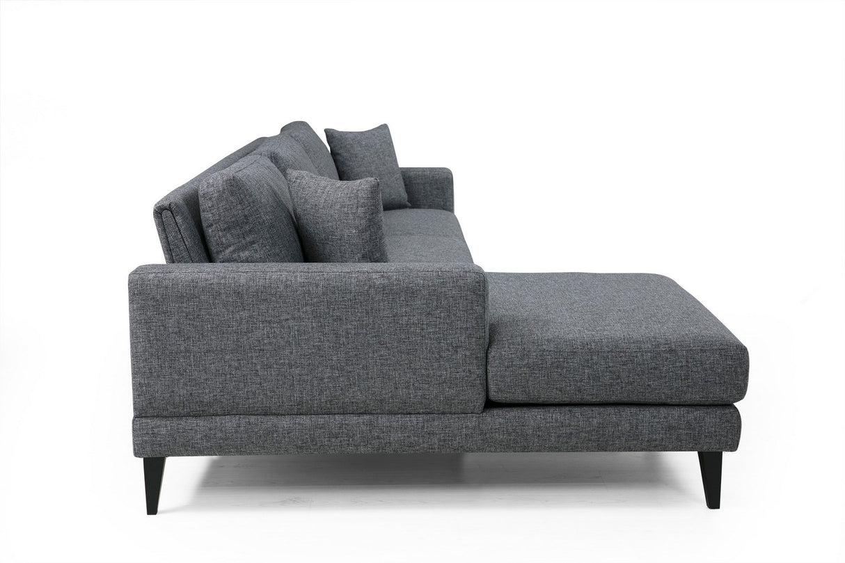 Canapé d'angle avec fonction couchage gauche Nordic gris foncé