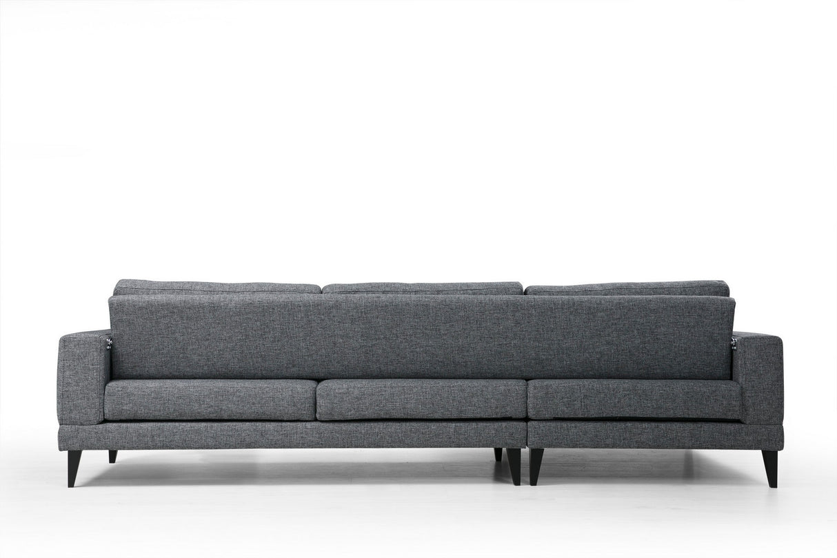 Canapé d'angle avec fonction couchage gauche Nordic gris foncé