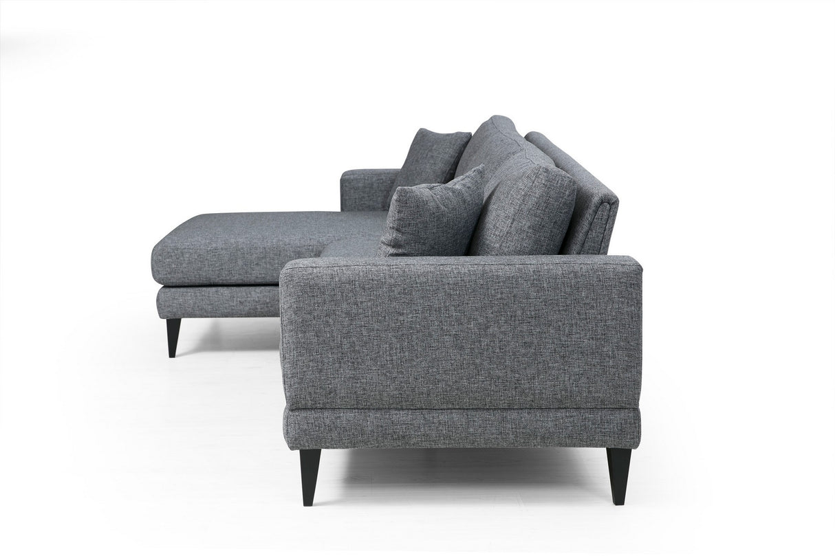 Canapé d'angle avec fonction couchage gauche Nordic gris foncé