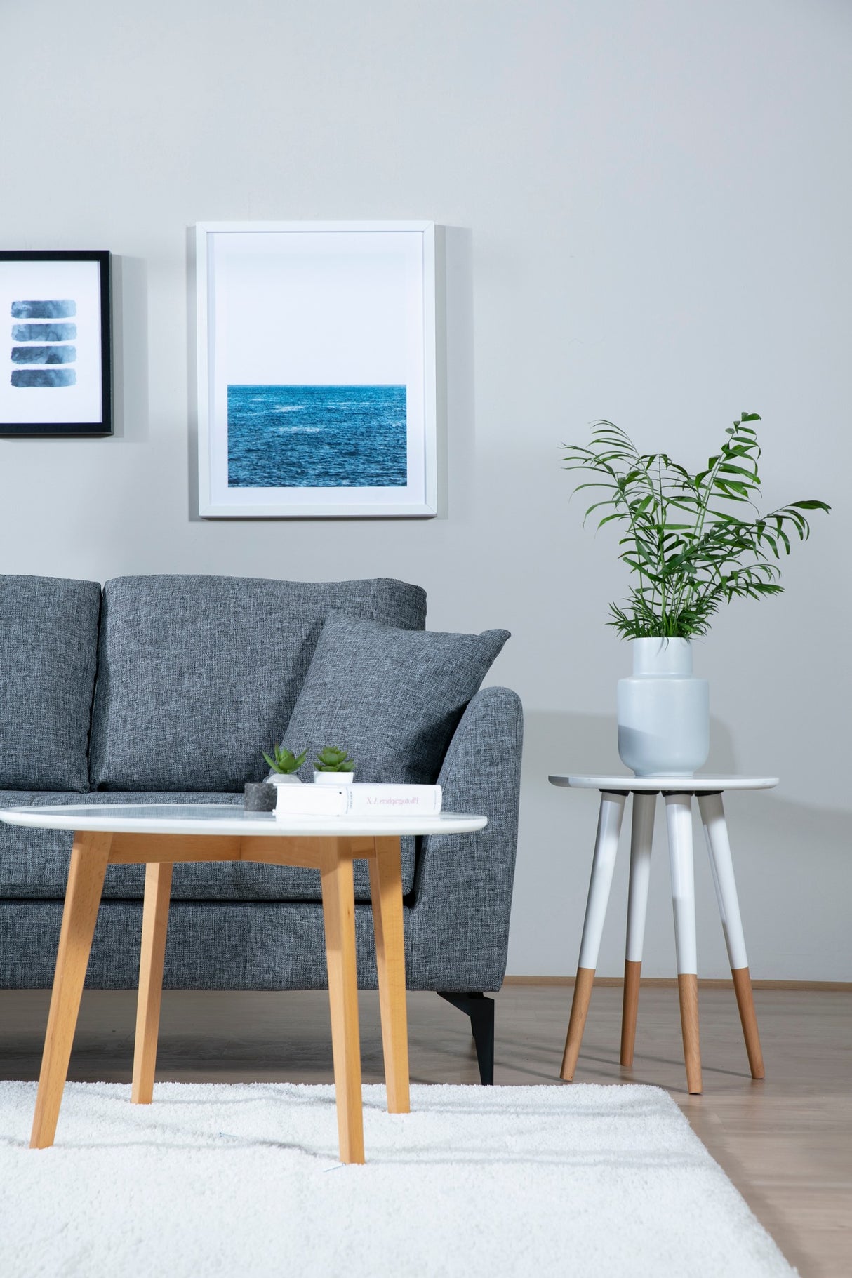 Hoekbank Donker grijs gecapitonneerd Tempo links