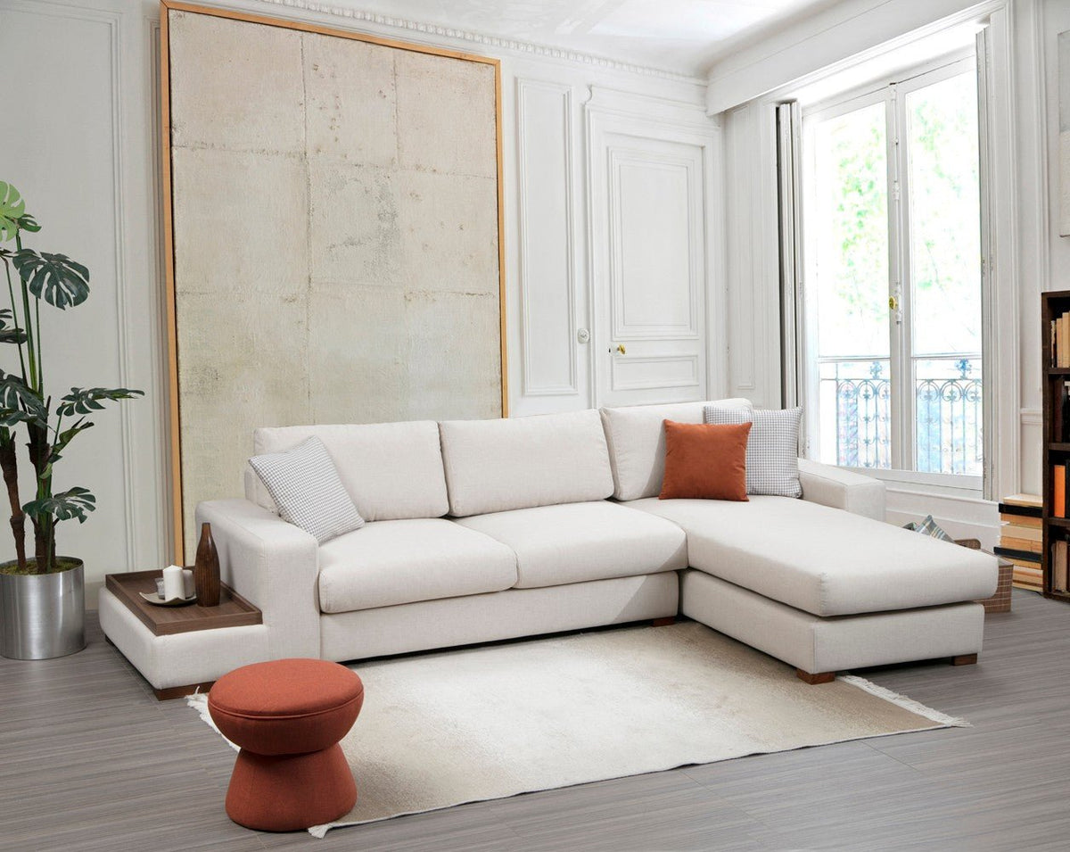 Banken - Hoekbank Rechts Loop Beige - Met Tafel - Dimehouse