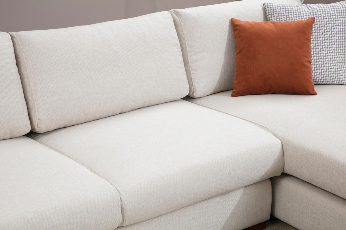 Banken - Hoekbank Rechts Loop Beige - Met Tafel - Dimehouse