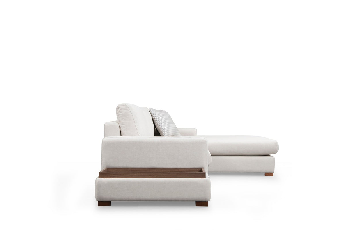 Banken - Hoekbank Rechts Loop Beige - Met Tafel - Dimehouse