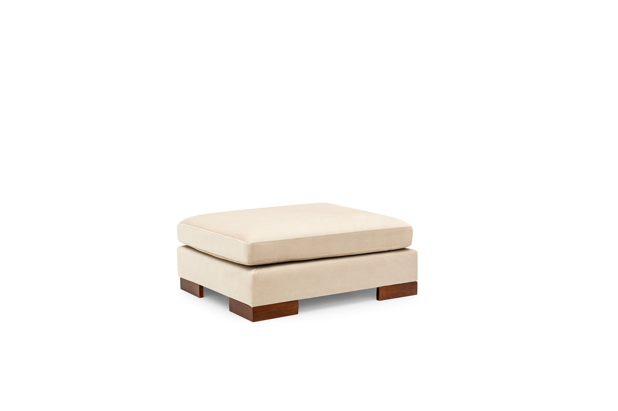 Canapé d'angle droit Tulip Beige - Avec pouf